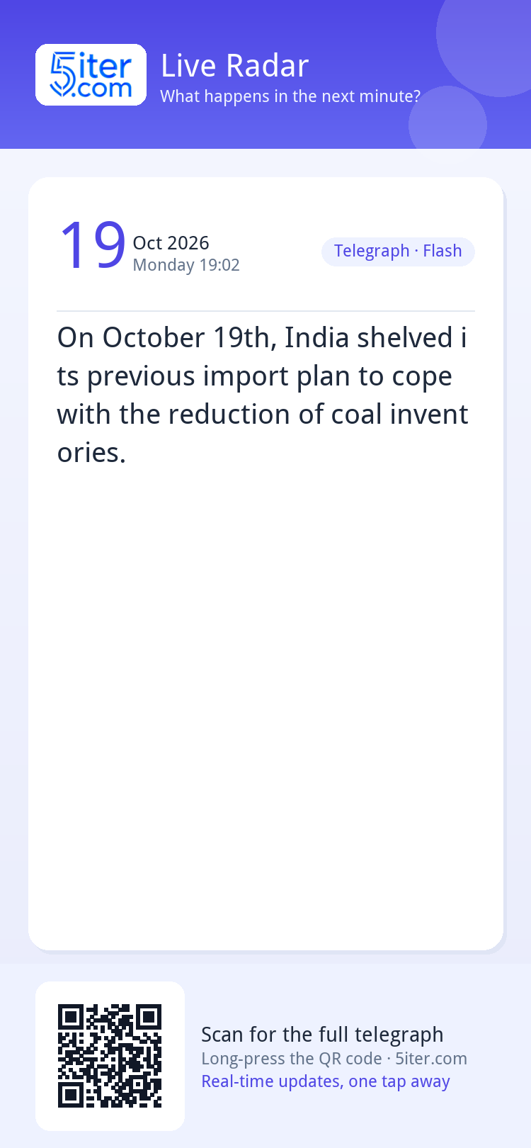 On October 19th, India shelved its previous import plan to c