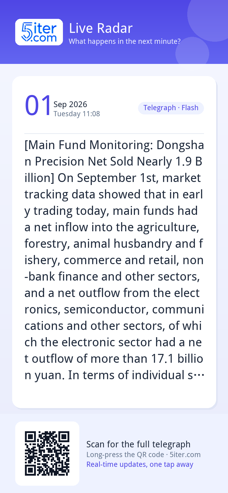 [Main Fund Monitoring: Dongshan Precision Net Sold Nearly 1.