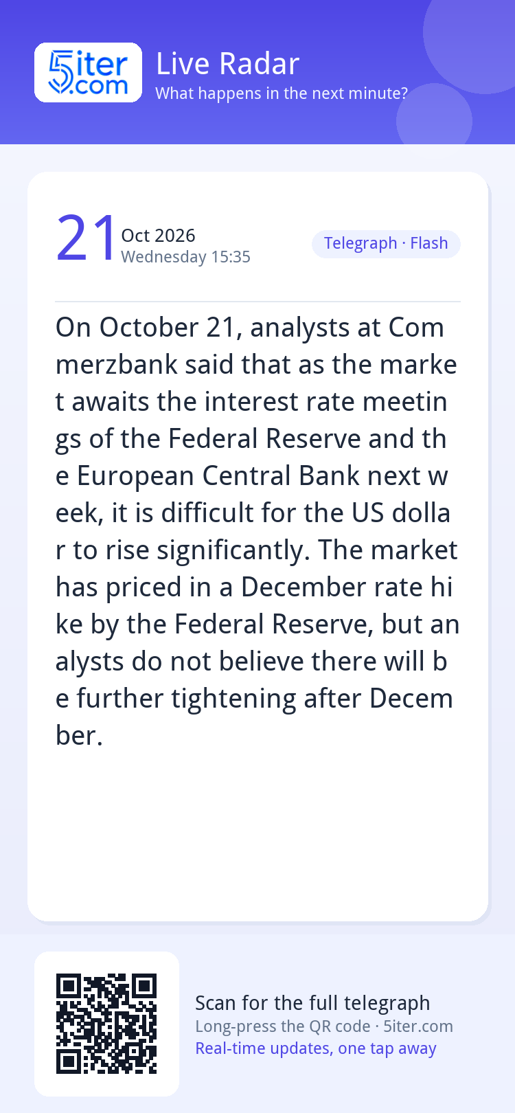 On October 21, analysts at Commerzbank said that as the mark