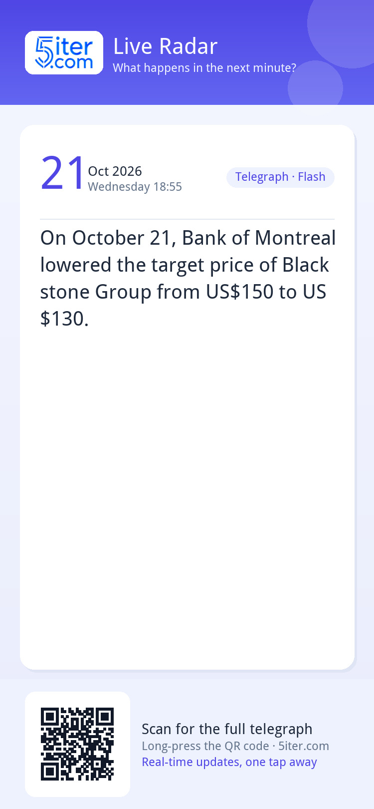 On October 21, Bank of Montreal lowered the target price of 