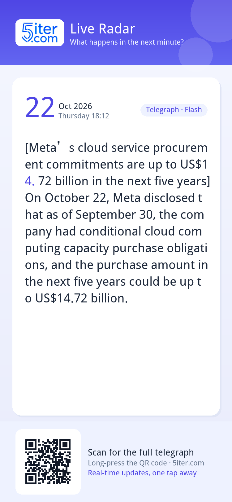 [Meta’s cloud service procurement commitments are up to US$1