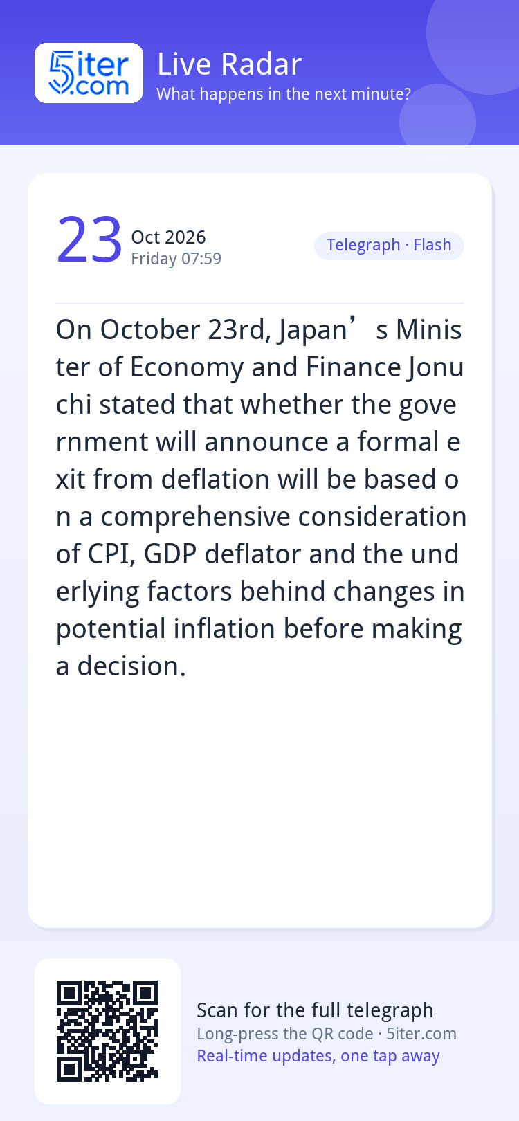 On October 23rd, Japan’s Minister of Economy and Finance Jon