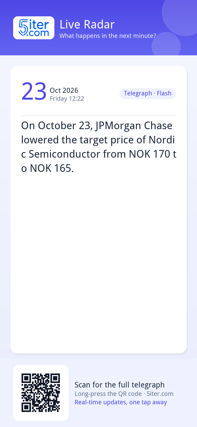 On October 23, JPMorgan Chase lowered the target price of No