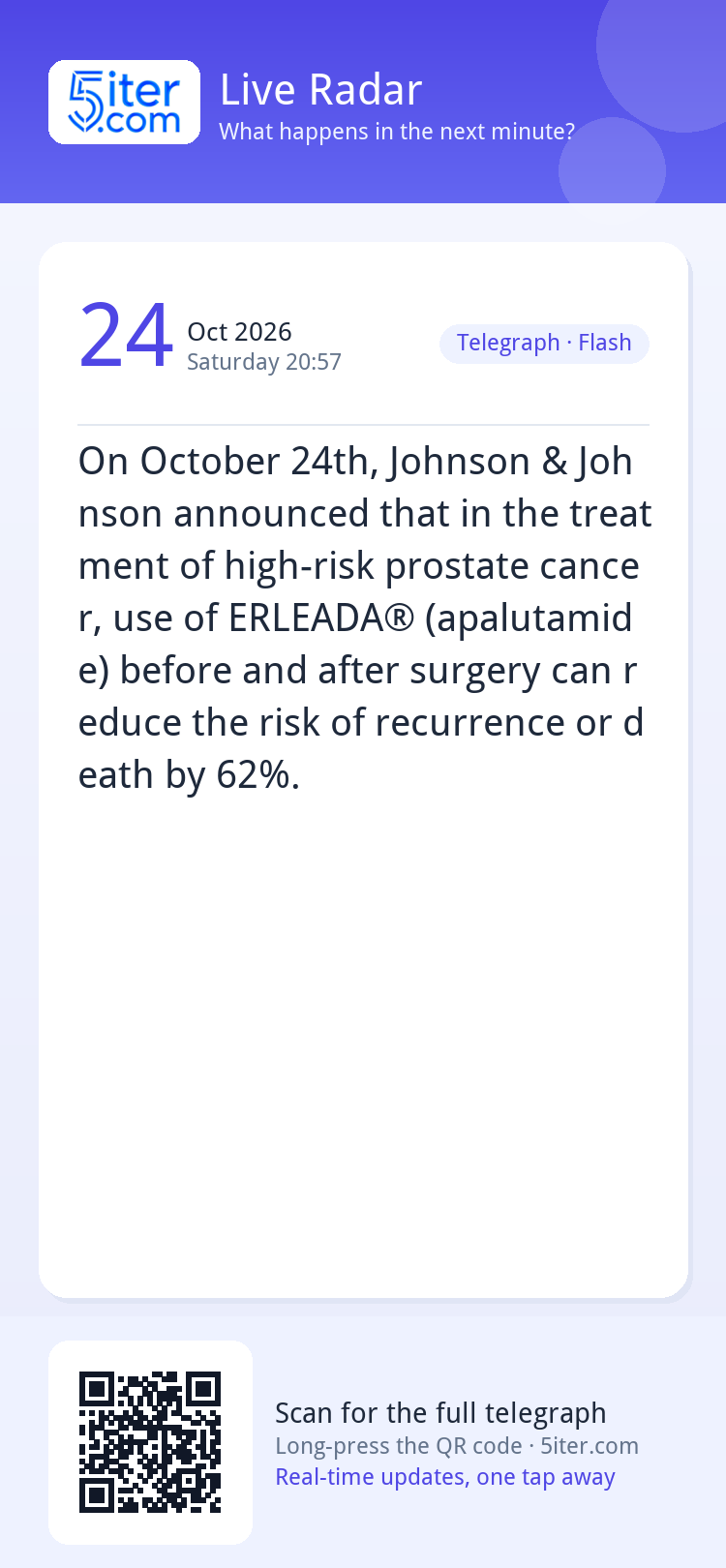 On October 24th, Johnson & Johnson announced that in the tre