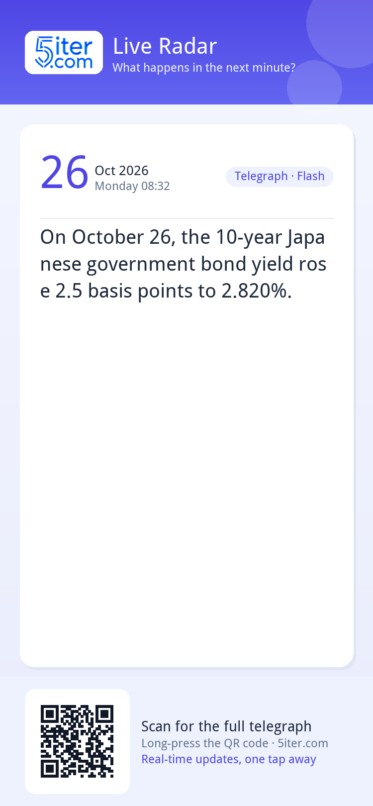 On October 26, the 10-year Japanese government bond yield ro