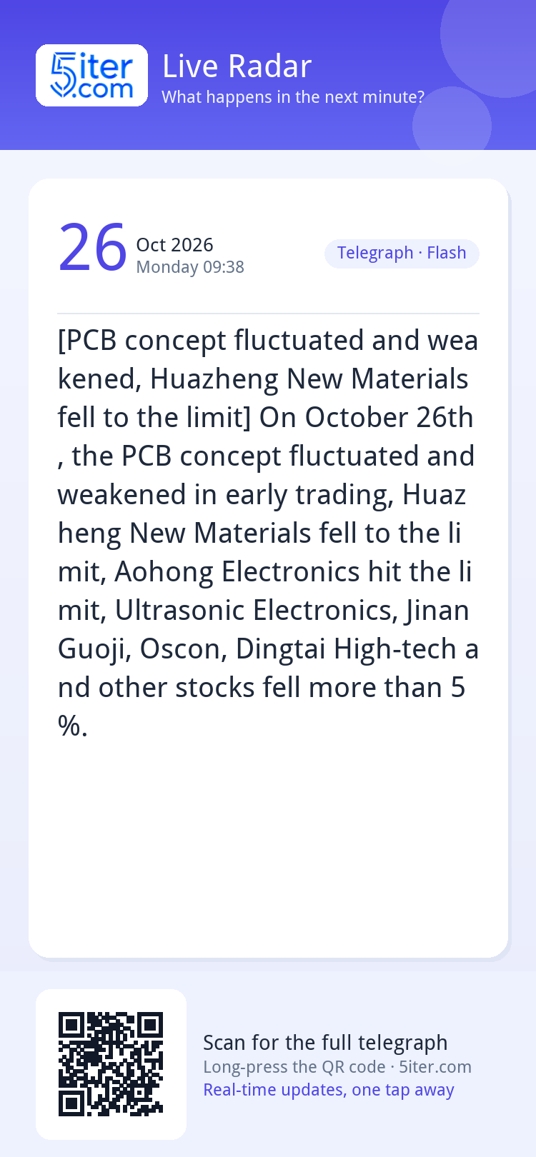 [PCB concept fluctuated and weakened, Huazheng New Materials