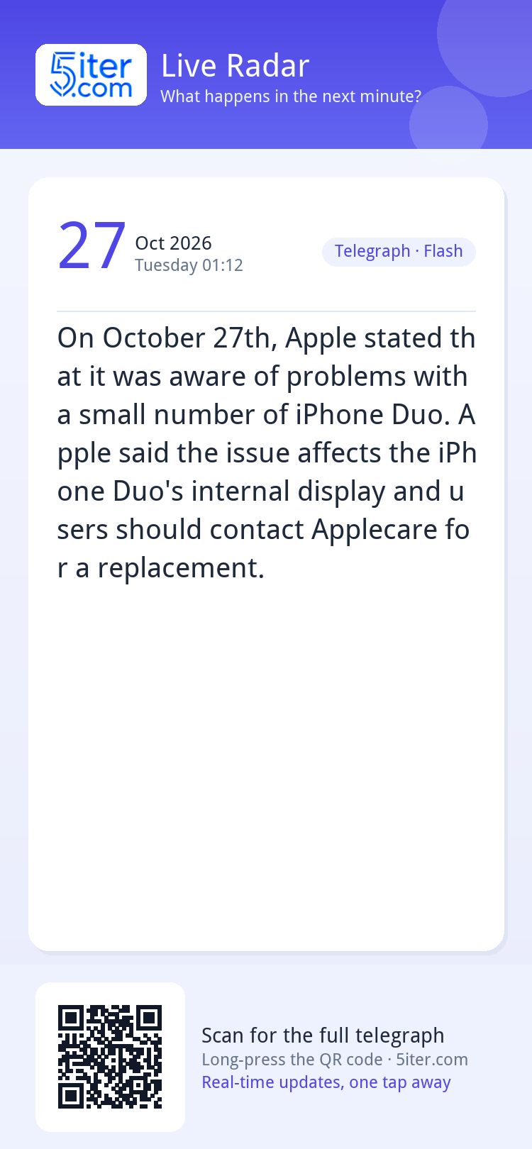 On October 27th, Apple stated that it was aware of problems 