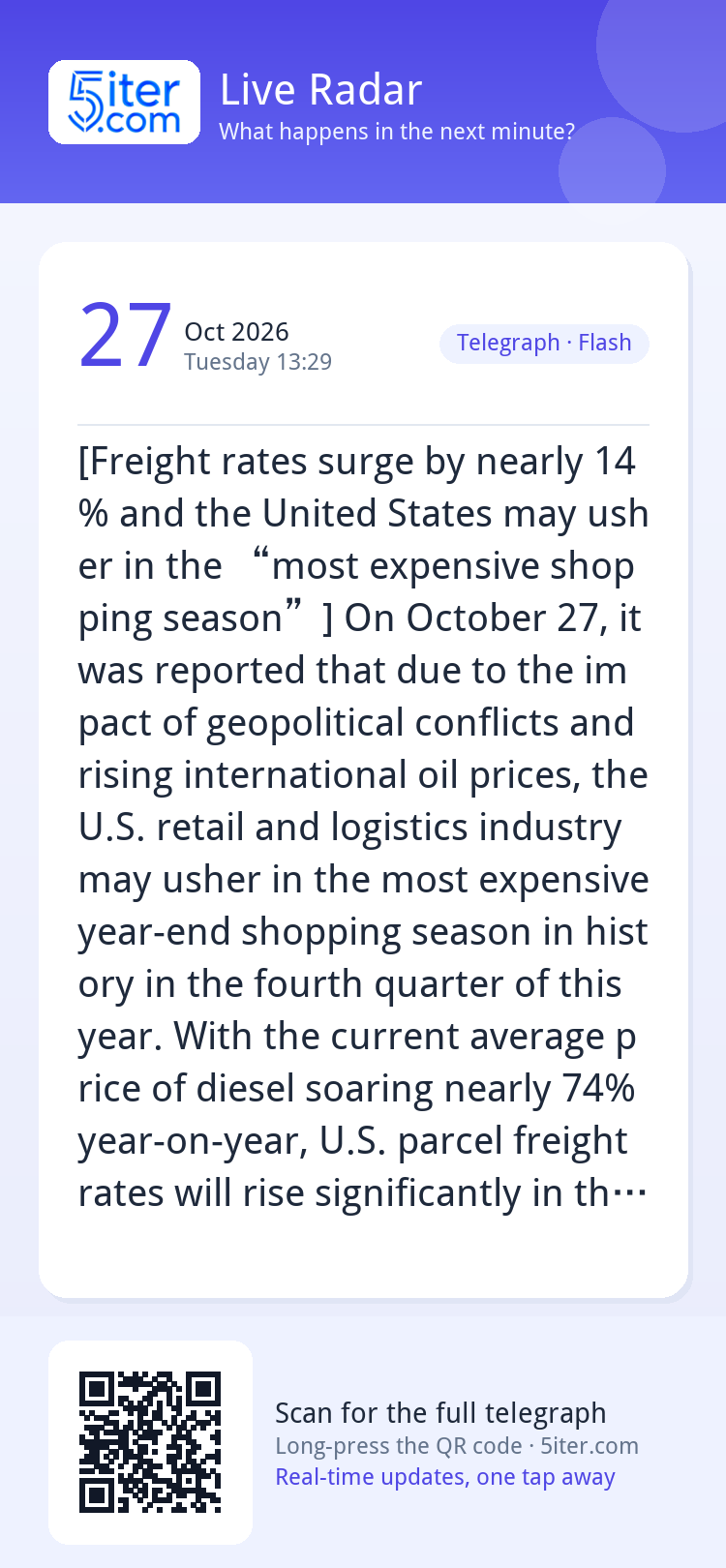 [Freight rates surge by nearly 14% and the United States may