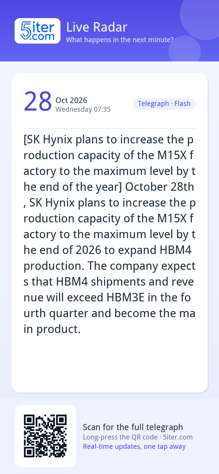 [SK Hynix plans to increase the production capacity of the M