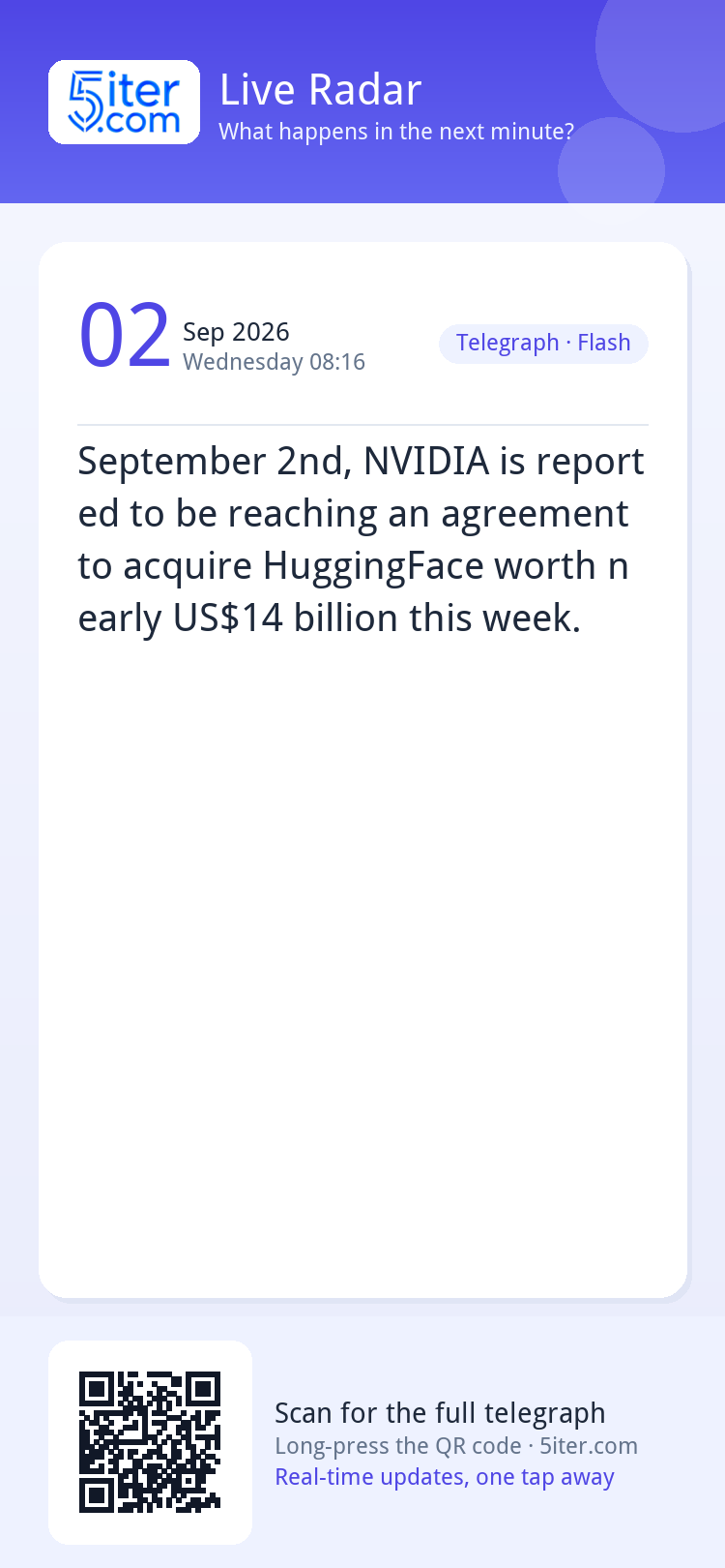 September 2nd, NVIDIA is reported to be reaching an agreemen