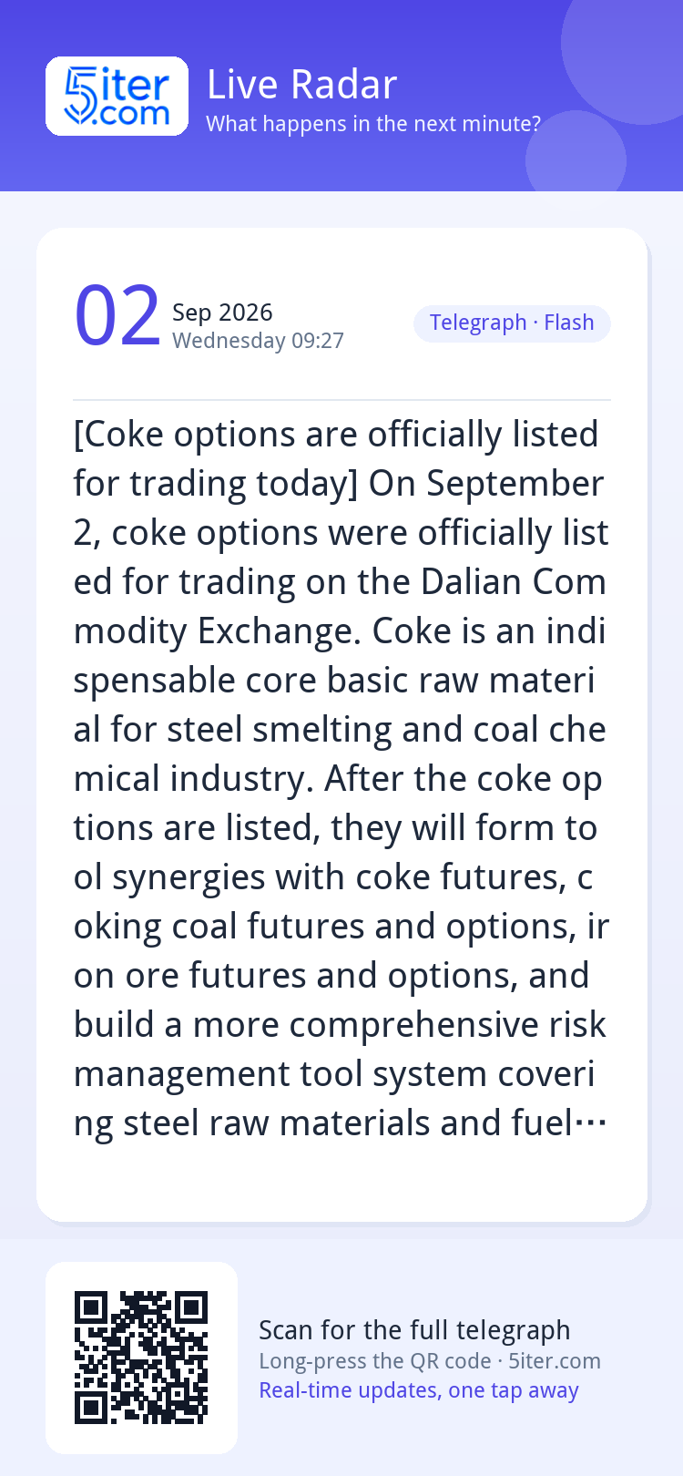 [Coke options are officially listed for trading today] On Se