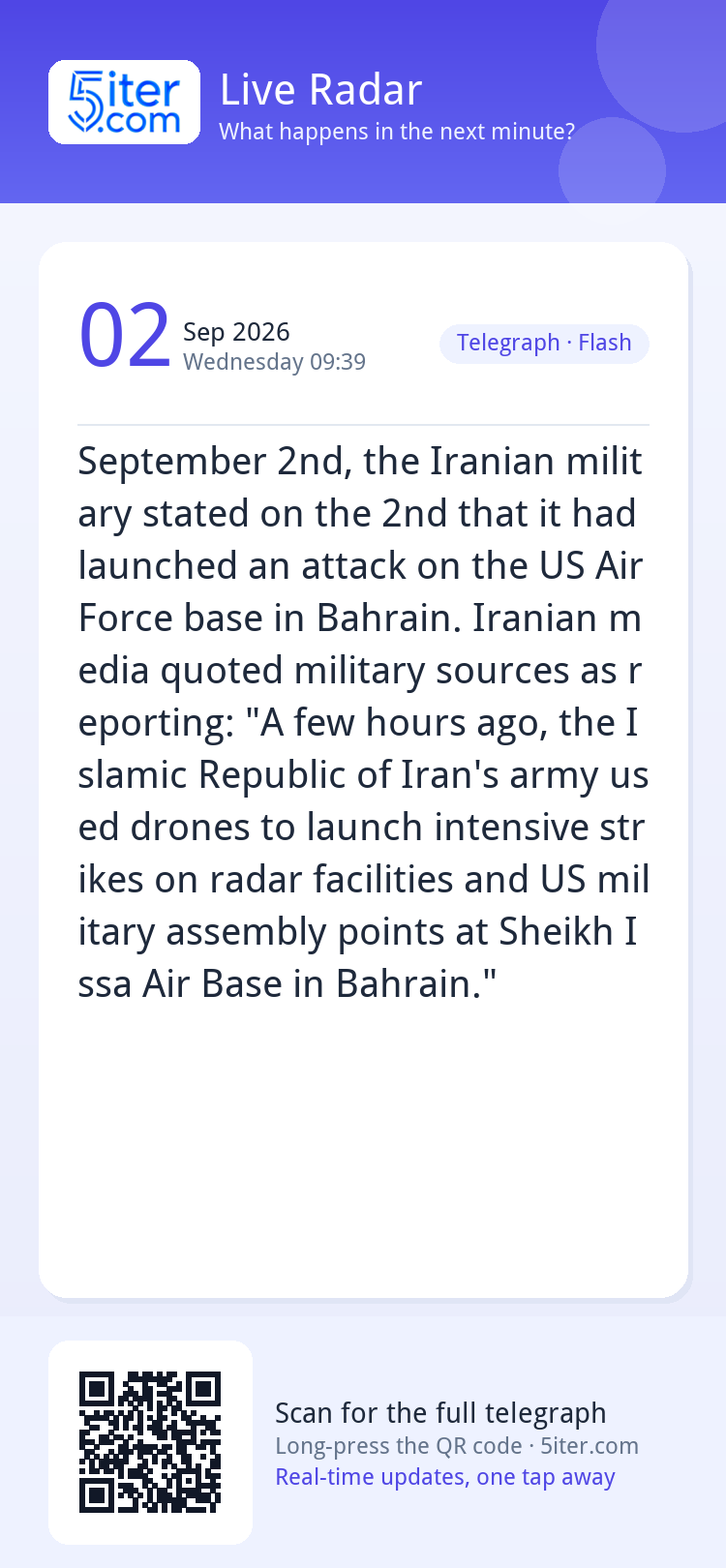 September 2nd, the Iranian military stated on the 2nd that i