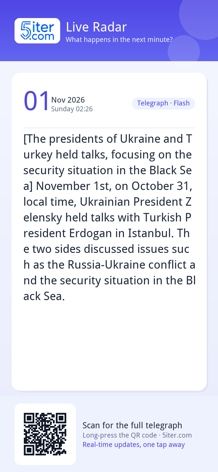 [The presidents of Ukraine and Turkey held talks, focusing o