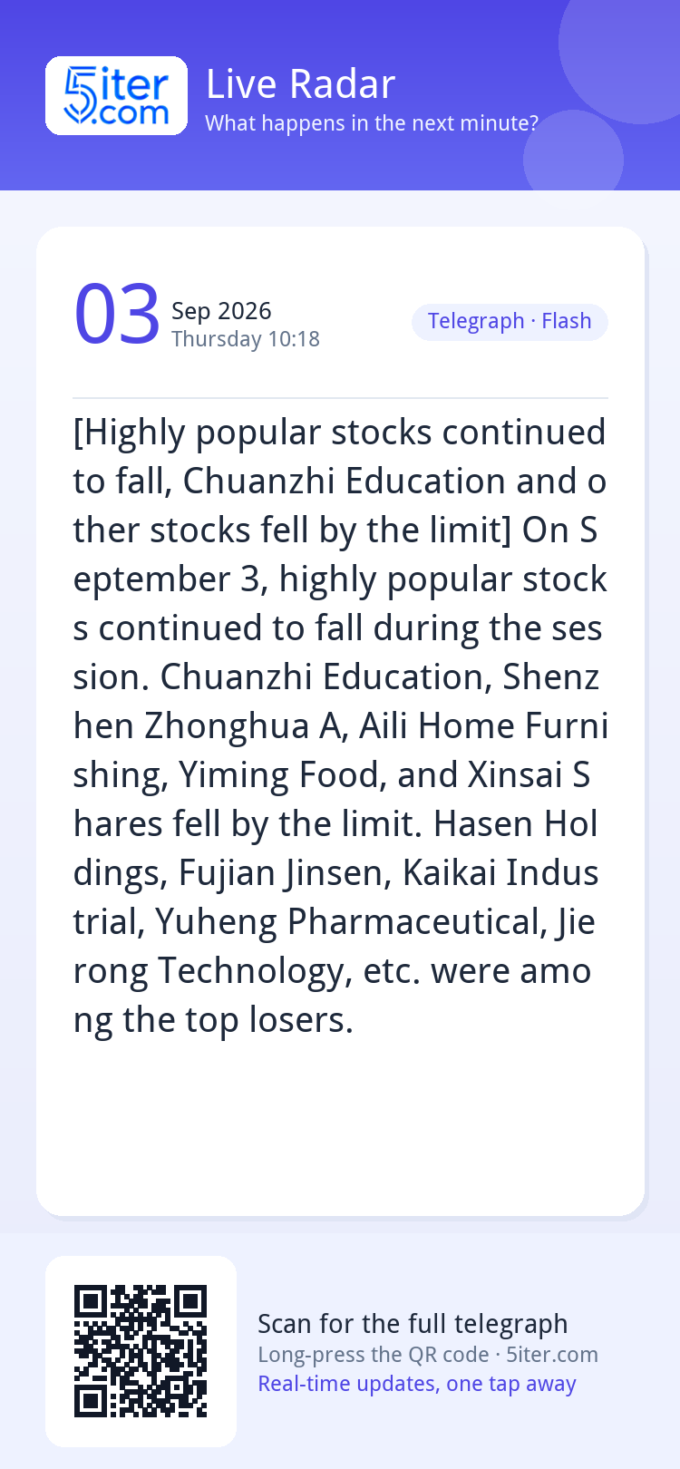 [Highly popular stocks continued to fall, Chuanzhi Education