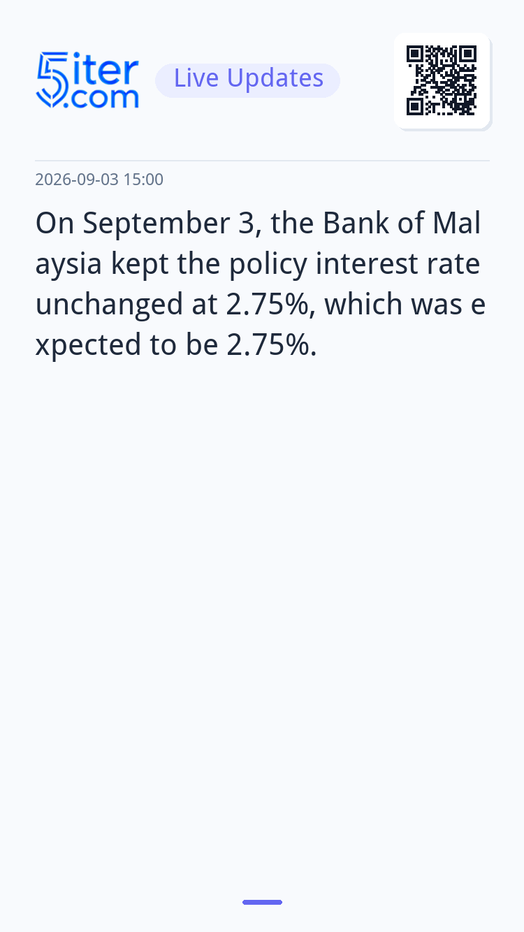 On September 3, the Bank of Malaysia kep