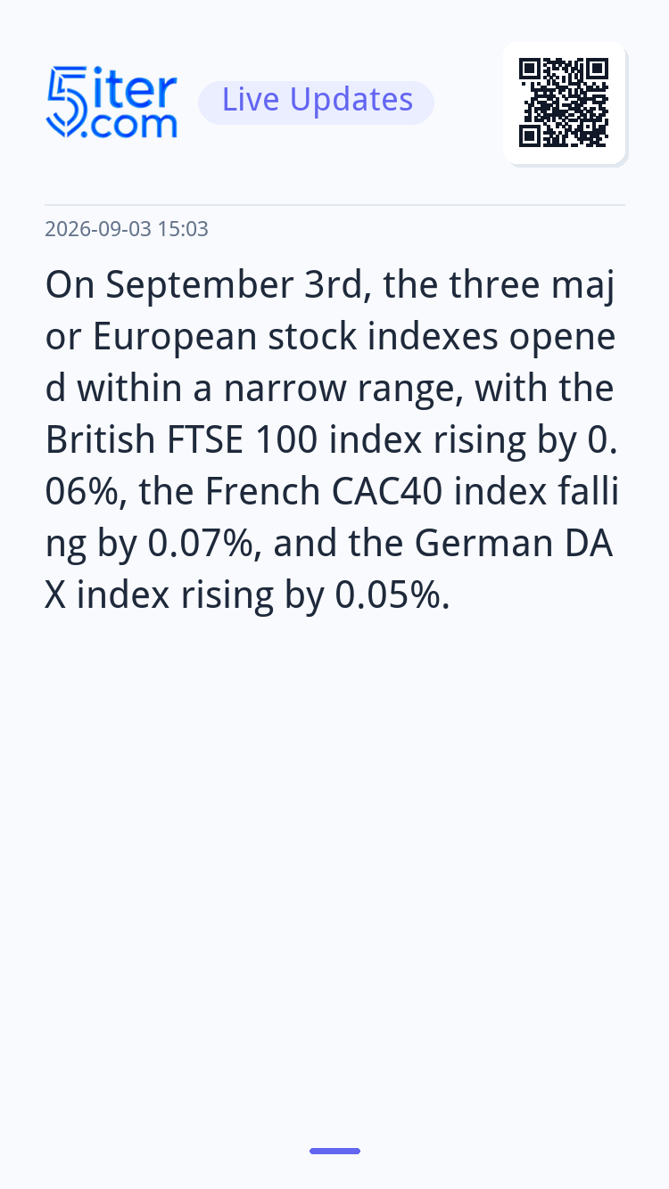 On September 3rd, the three major European stock indexes ope