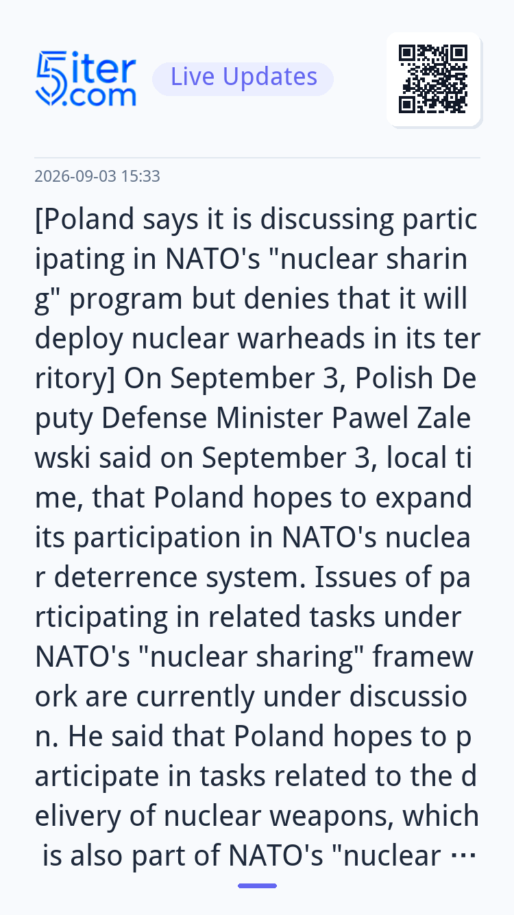 [Poland says it is discussing participating in NATO's "nucle