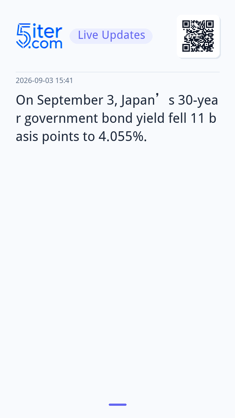 On September 3, Japan’s 30-year government bond yield fell 1