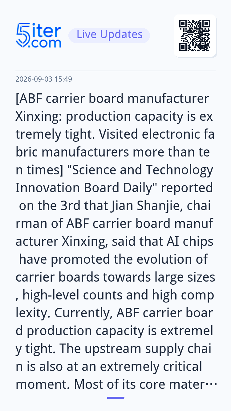 [ABF carrier board manufacturer Xinxing: production capacity