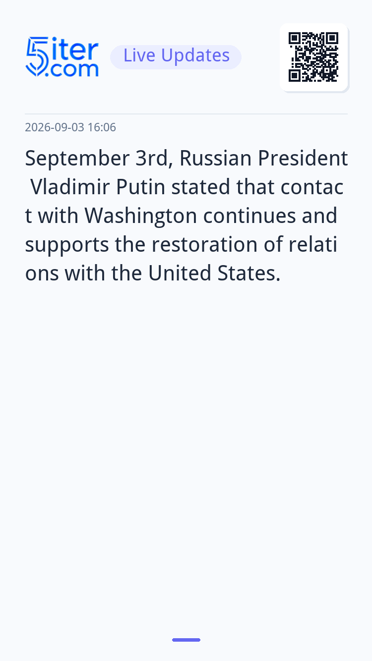 September 3rd, Russian President Vladimir Putin stated that 