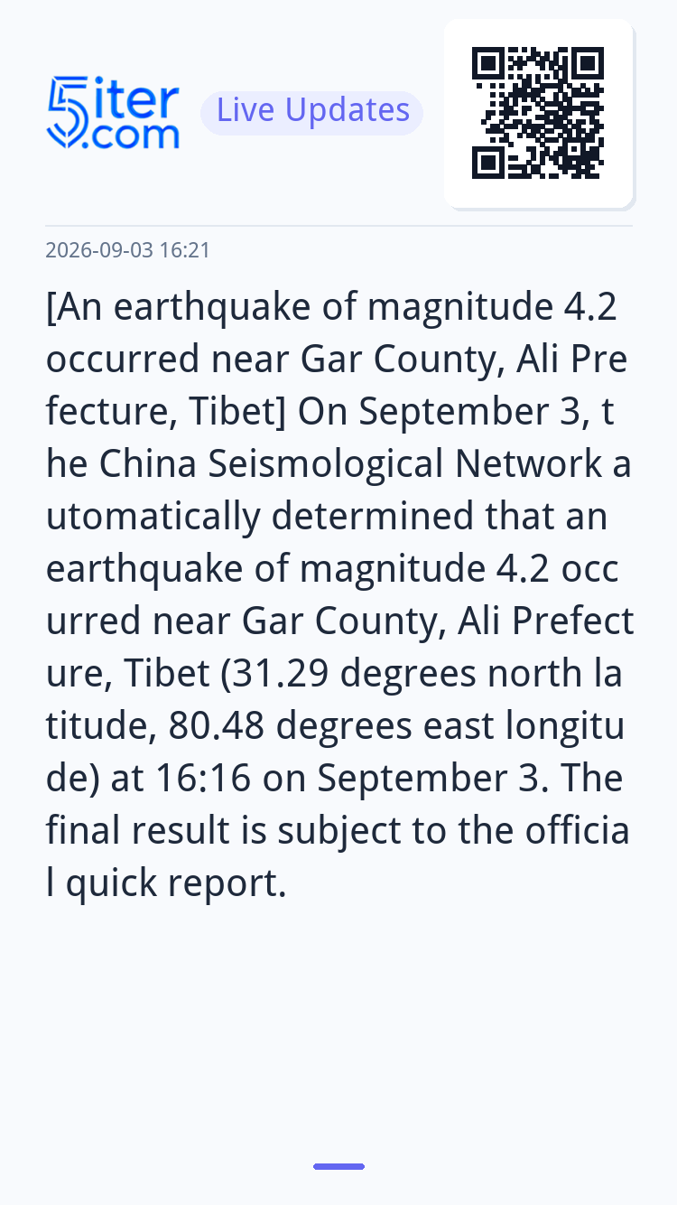 [An earthquake of magnitude 4.2 occurred near Gar County, Al