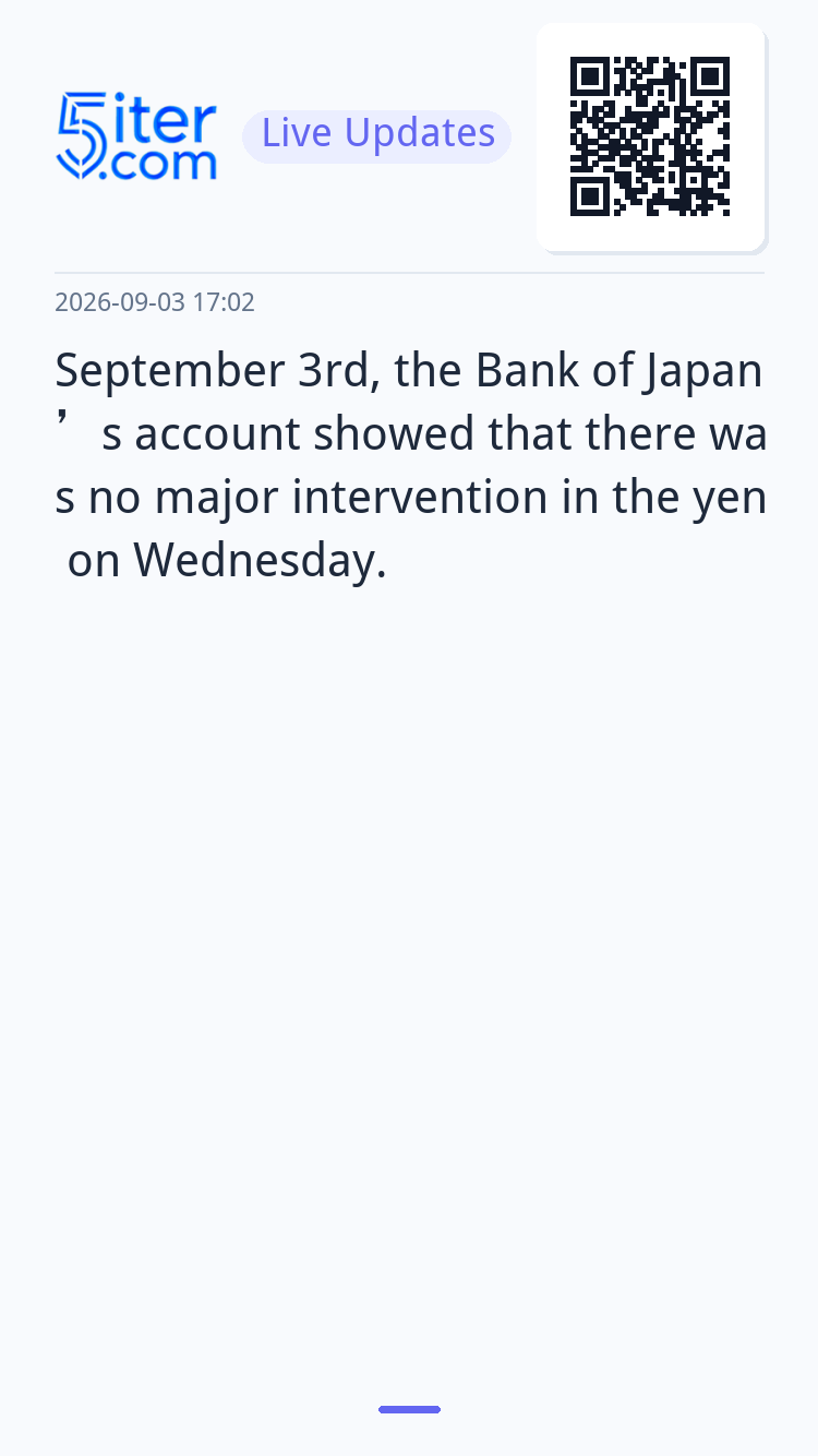 September 3rd, the Bank of Japan’s account showed that there