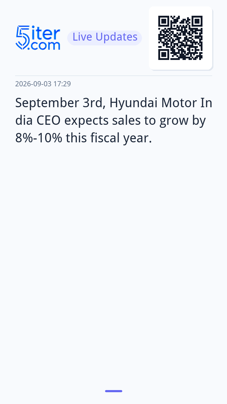 September 3rd, Hyundai Motor India CEO expects sales to grow