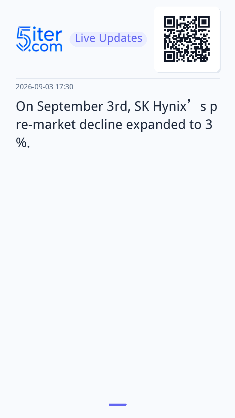 On September 3rd, SK Hynix’s pre-market decline expanded to 