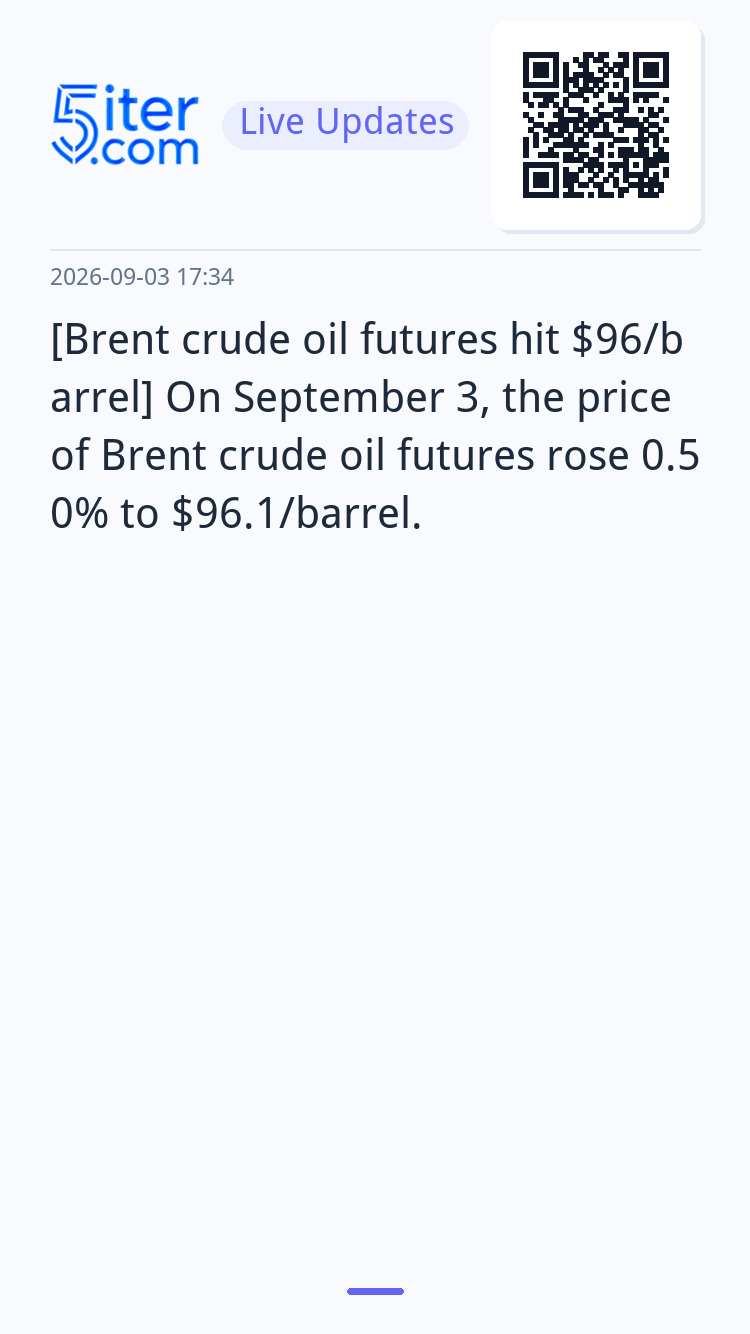 [Brent crude oil futures hit $96/barrel] On September 3, the