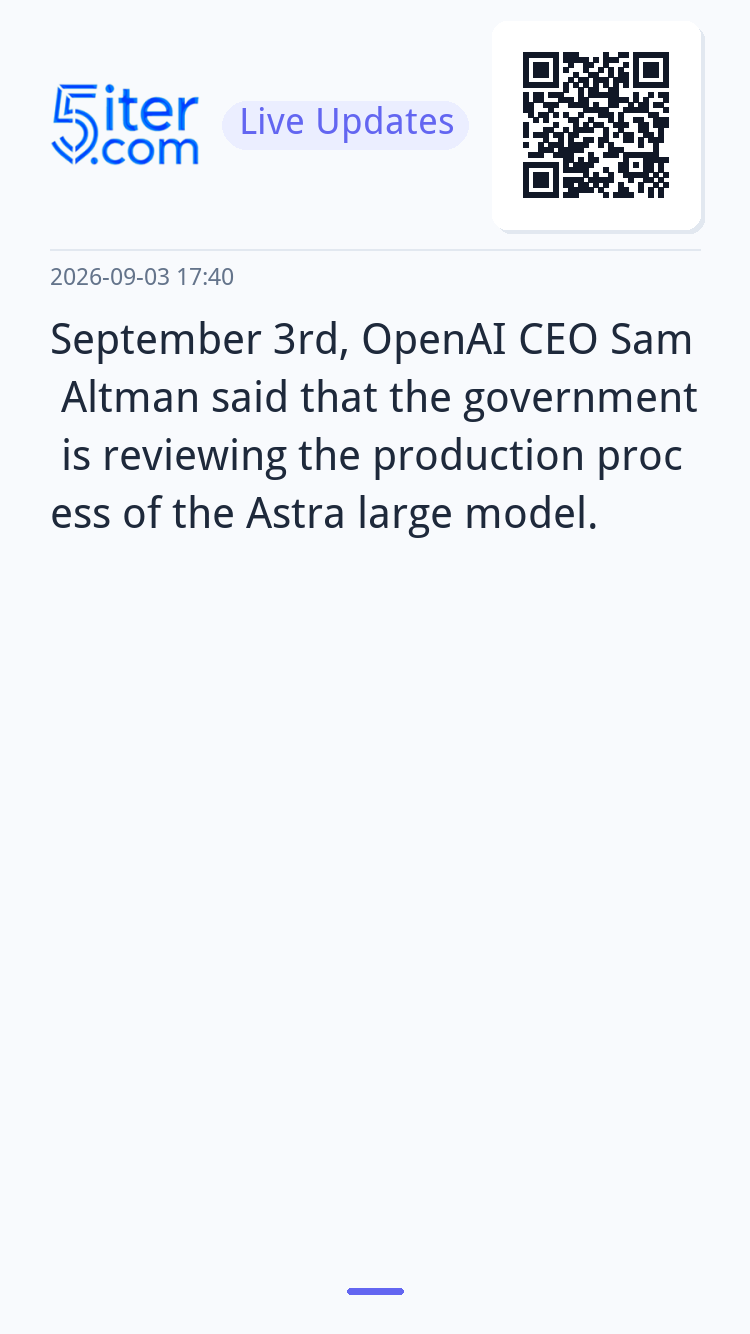 September 3rd, OpenAI CEO Sam Altman said that the governmen