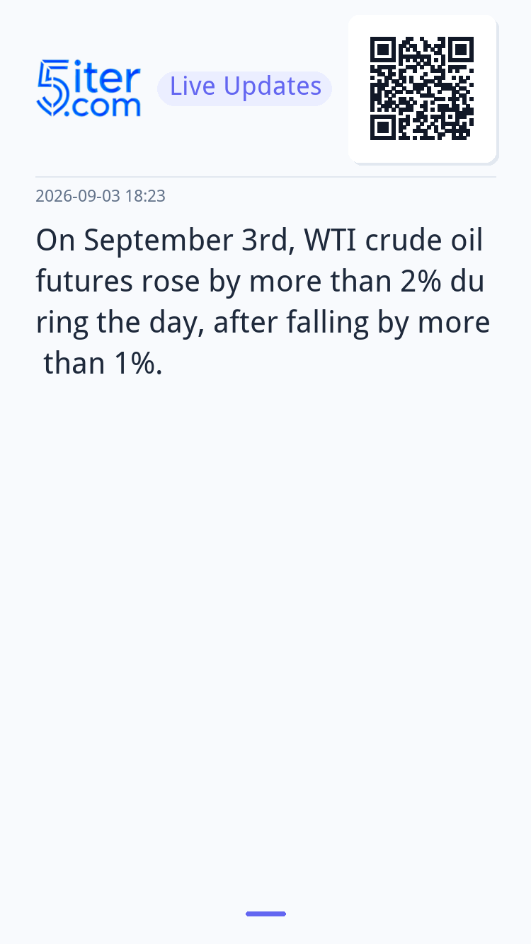 On September 3rd, WTI crude oil futures rose by more than 2%