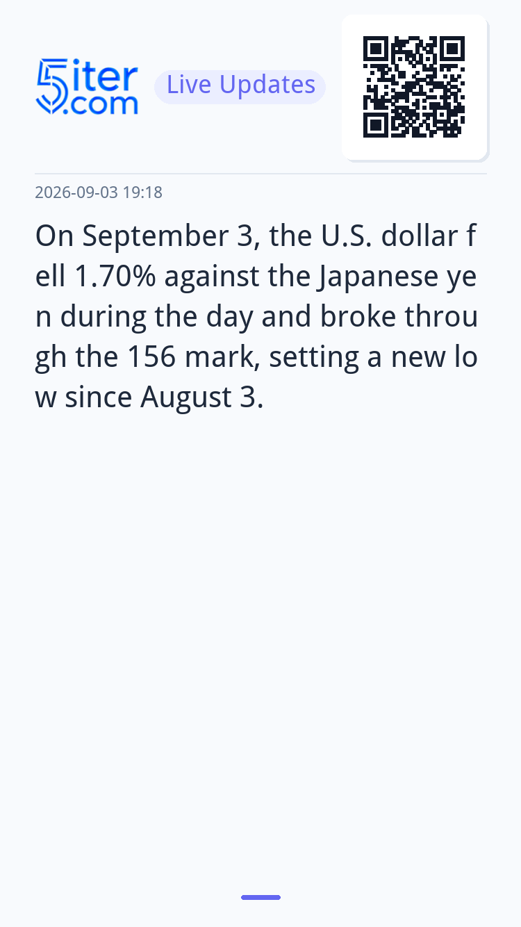 On September 3, the U.S. dollar fell 1.70% against the Japan