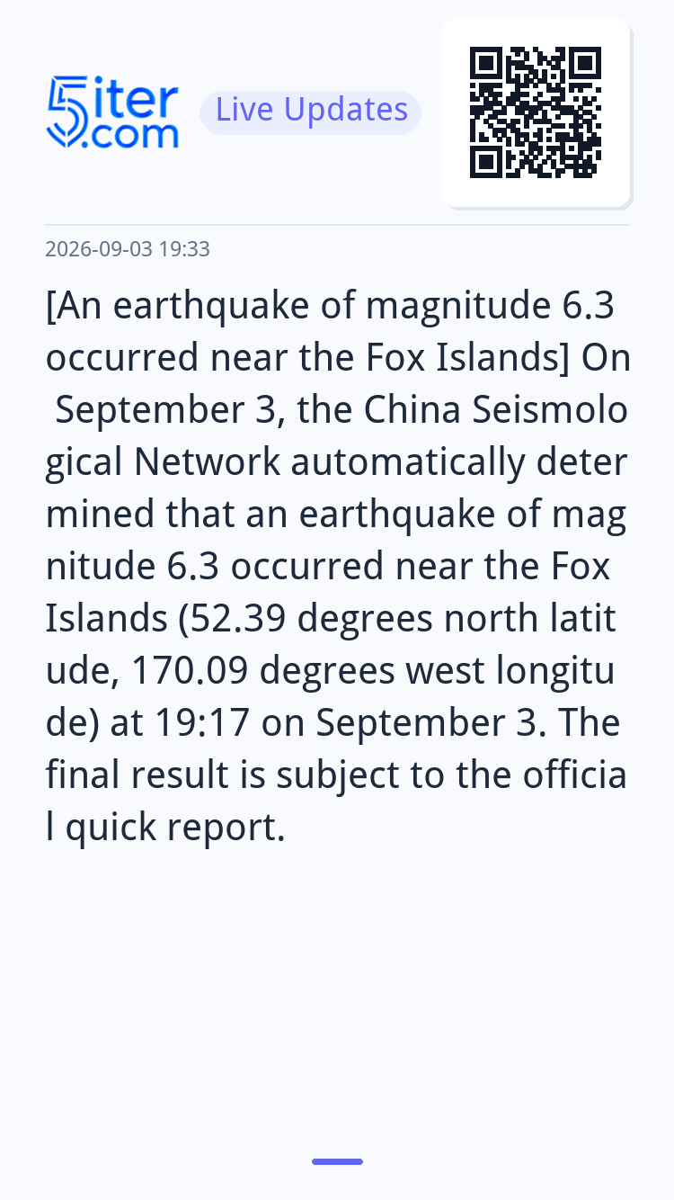 [An earthquake of magnitude 6.3 occurred near the Fox Island