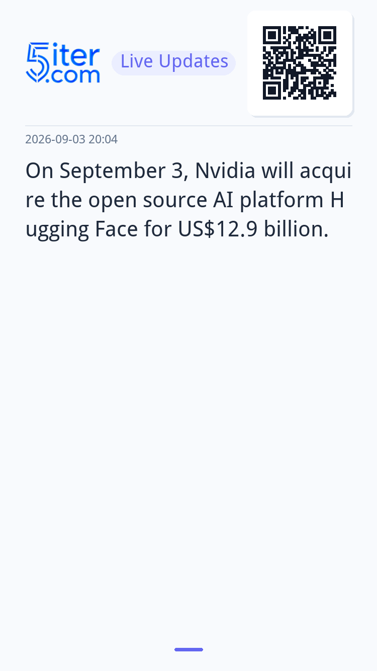 On September 3, Nvidia will acquire the open source AI platf