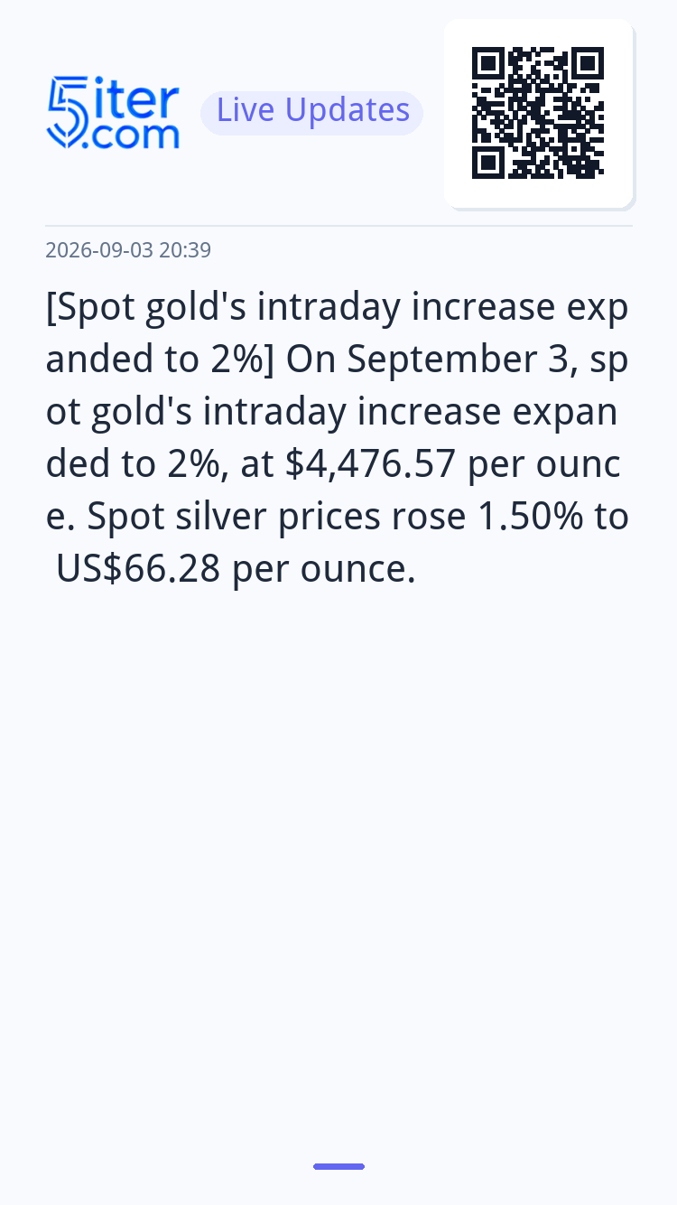 [Spot gold's intraday increase expanded to 2%] On September 