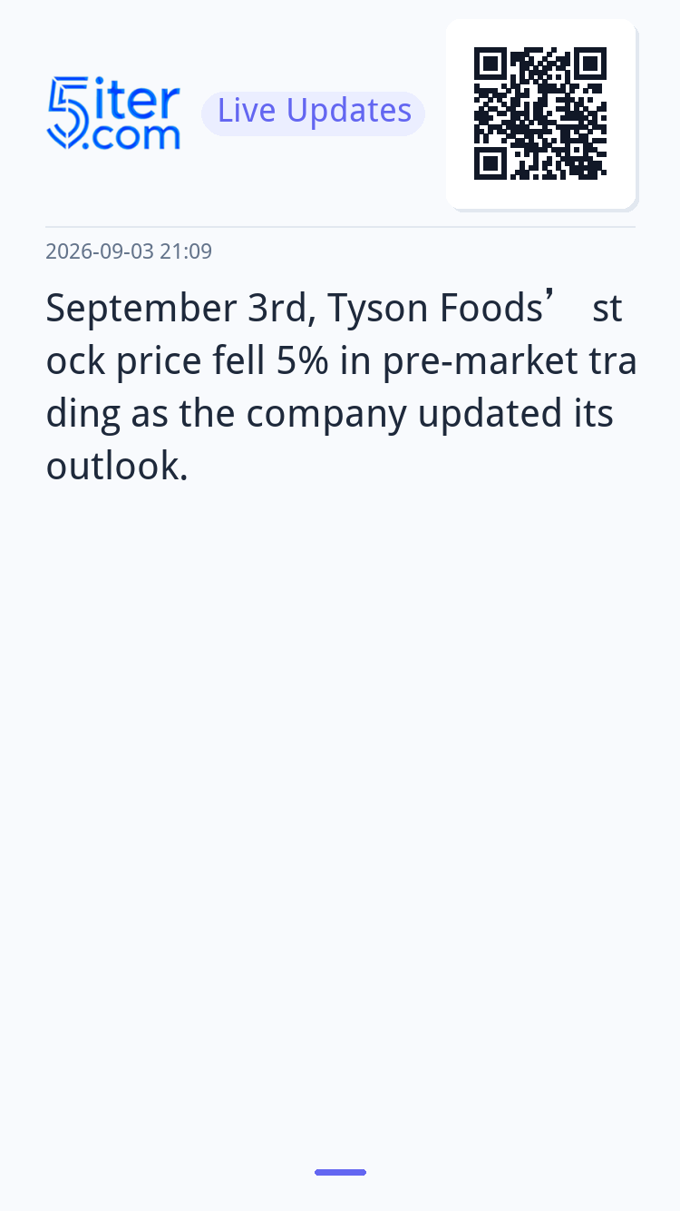 September 3rd, Tyson Foods’ stock price fell 5% in pre-marke