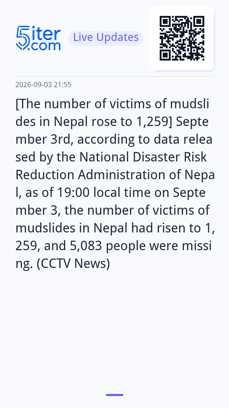 [The number of victims of mudslides in Nepal rose to 1,259] 