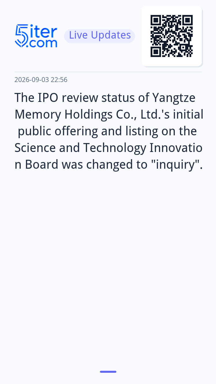 The IPO review status of Yangtze Memory Holdings Co., Ltd.'s