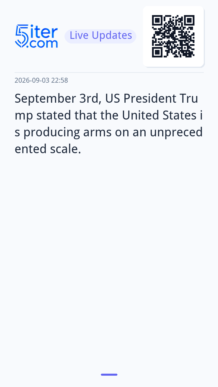 September 3rd, US President Trump stated that the United Sta
