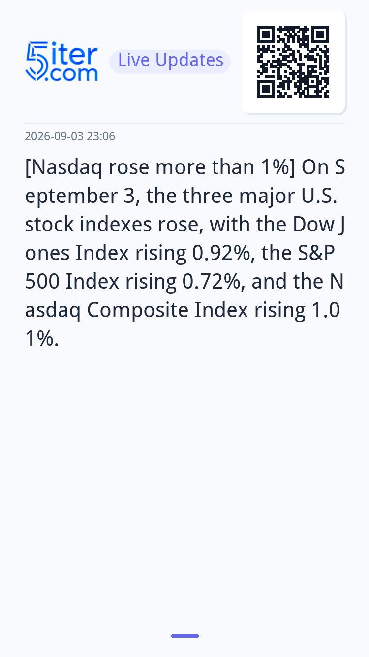 [Nasdaq rose more than 1%] On September 3, the three major U