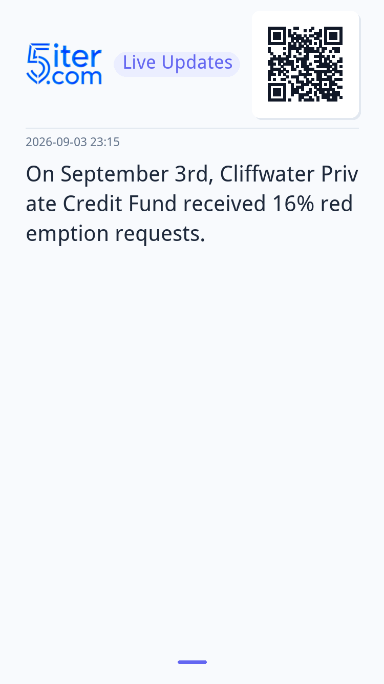 On September 3rd, Cliffwater Private Credit Fund received 16