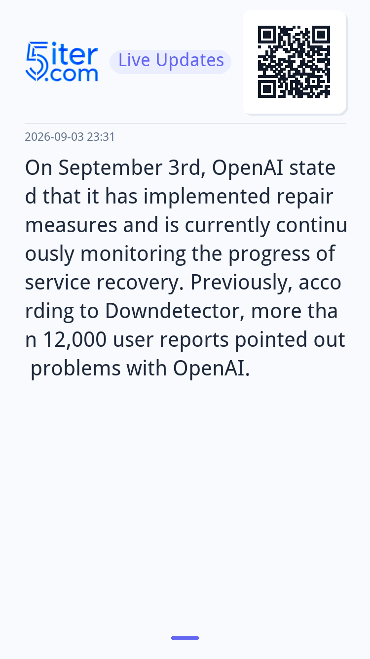 On September 3rd, OpenAI stated that it has implemented repa