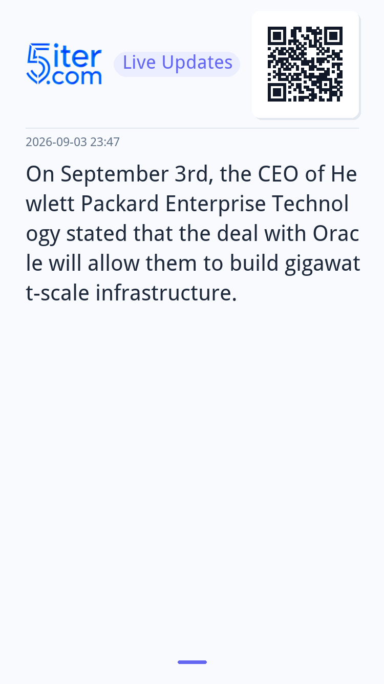 On September 3rd, the CEO of Hewlett Packard Enterprise Tech