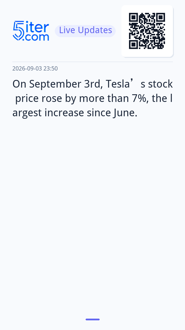On September 3rd, Tesla’s stock price rose by more than 7%, 