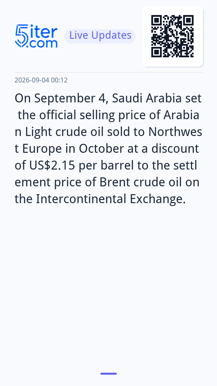 On September 4, Saudi Arabia set the official selling price 