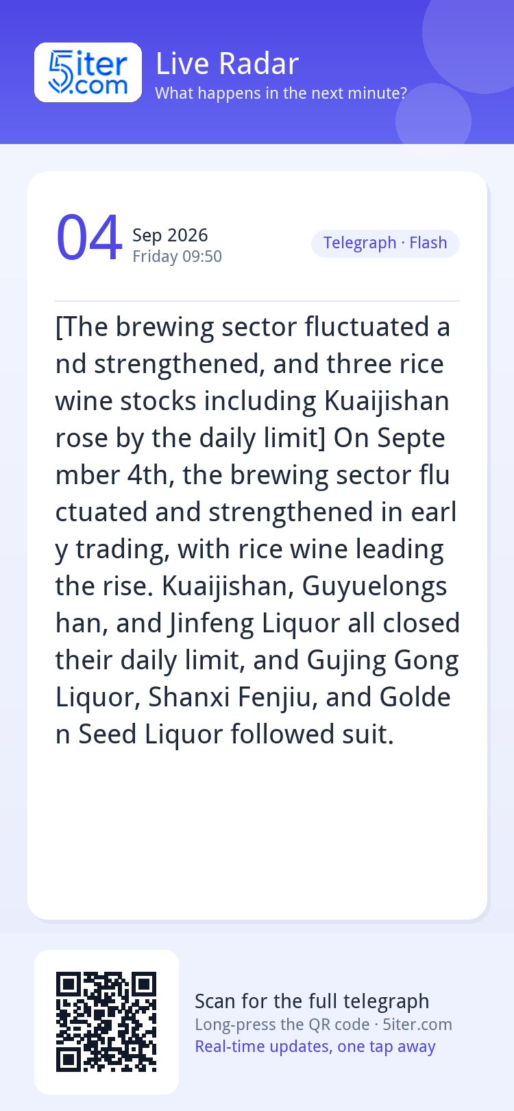 [The brewing sector fluctuated and strengthened, and three r