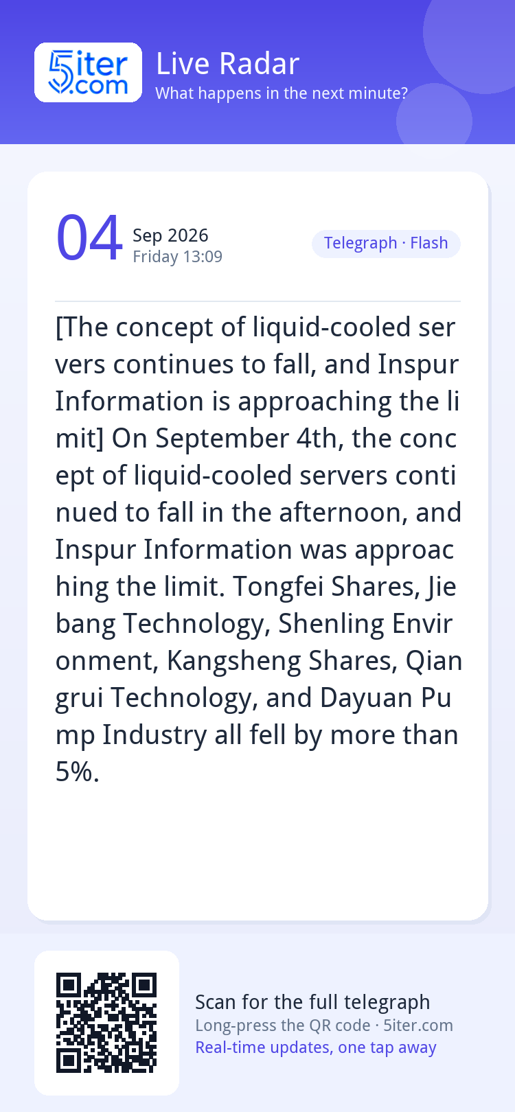 [The concept of liquid-cooled servers continues to fall, and
