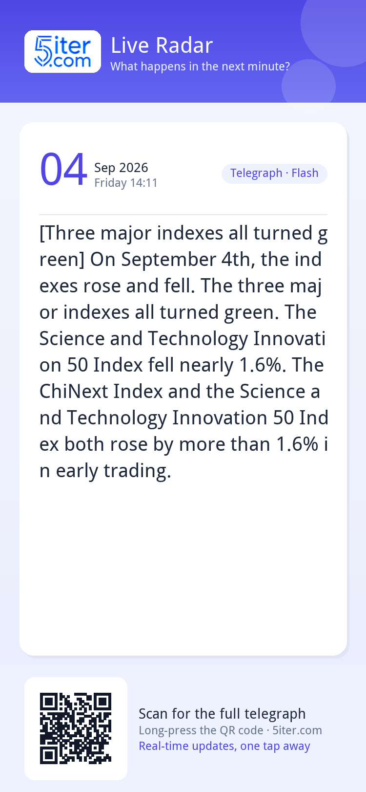 [Three major indexes all turned green] On September 4th, the