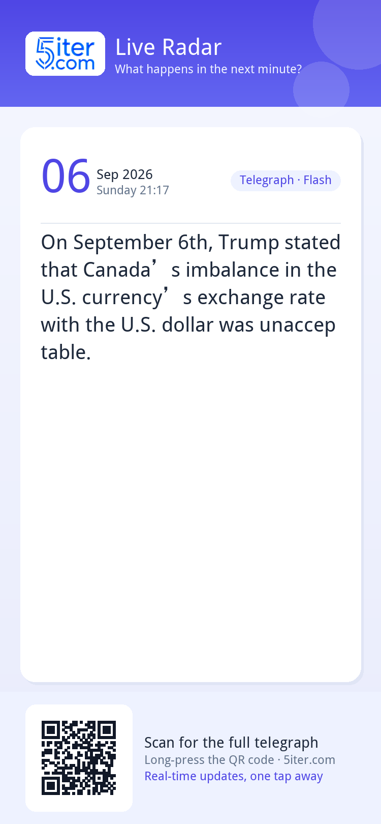 On September 6th, Trump stated that Canada’s imbalance in th
