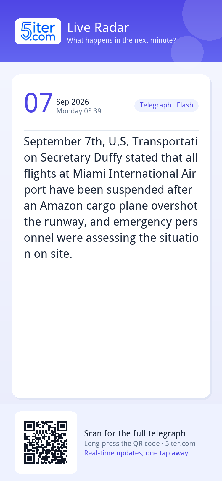 September 7th, U.S. Transportation Secretary Duffy stated th
